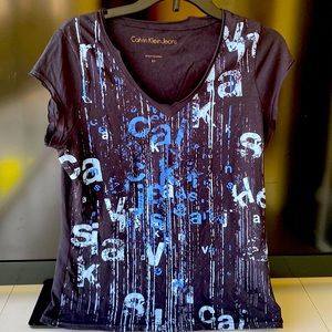 Calvin Klein top t-Shirt blue petite p